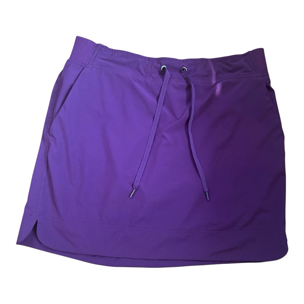 Athleta Skort Womens 12 Dark Fuchsia Crest‎ Skirt Drawstring Waist Nylon Tennis